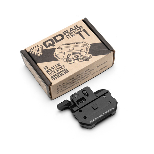 Strike Industries - QD Mount for T1/T2 Collimators - Picatiny - Black - SI-T1-QDRA-BK