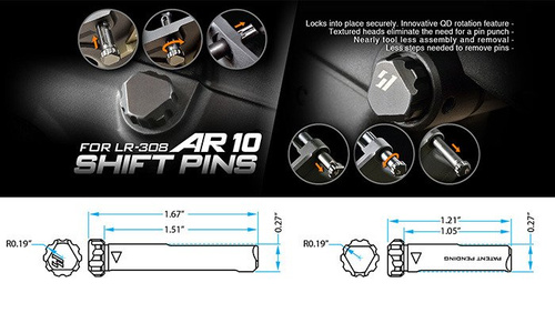 Strike Industries - Schaltstifte für AR-10 - Schwarz - SI-AR10-SHIFT-BK