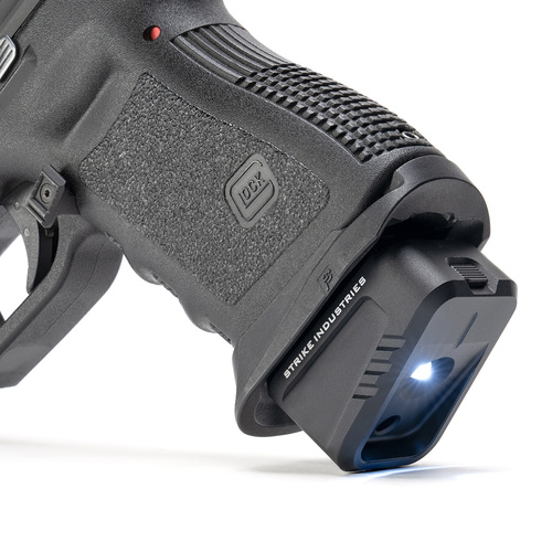 Strike Industries - Stopka do magazynka EMP LED dla Glocka z latarką - Czarna - SI-EMP-LED-BK