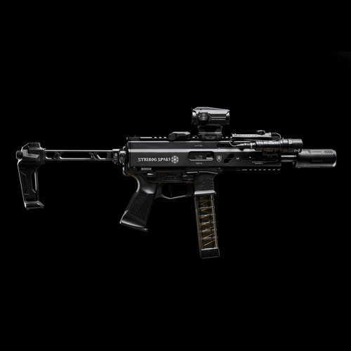 Strike Industries - Adapter Rückplatte Picatinny für Stribog SP-9 Strike - Schwarz - SI-SP9-PSA-BK