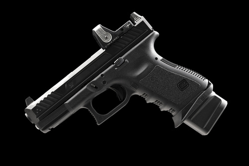 Strike Industries - Powiększona stopka magazynka Glock 19 + 5 - 9mm - Aluminiowa - Czarna -SI-EMP-AL-G19-BK