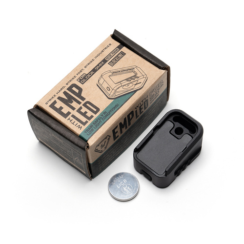 Strike Industries - Magazine Foot EMP LED for Glock with Flashlight - Black - SI-EMP-LED-BK