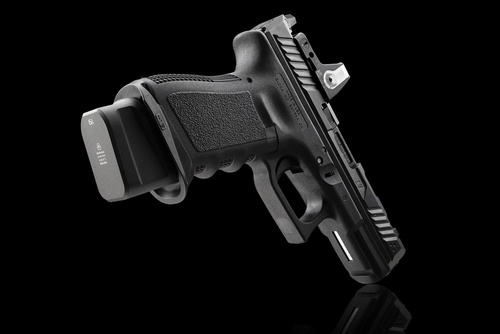 Strike Industries - Erweiterte Magazinplatte aus Aluminium für Glock 19 - 9 mm - Schwarz - SI-EMP-AL-G19-BK