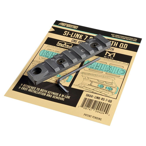 Strike Industries - LINK KeyMod & M-Lok Schiene 7 Schlitze QD - Schwarz