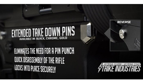 Strike Industries - AR Extended Pivot / Takedown Pins - Chrome - SI-AR